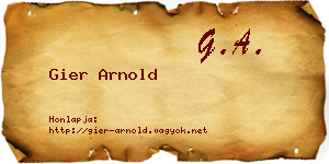 Gier Arnold névjegykártya